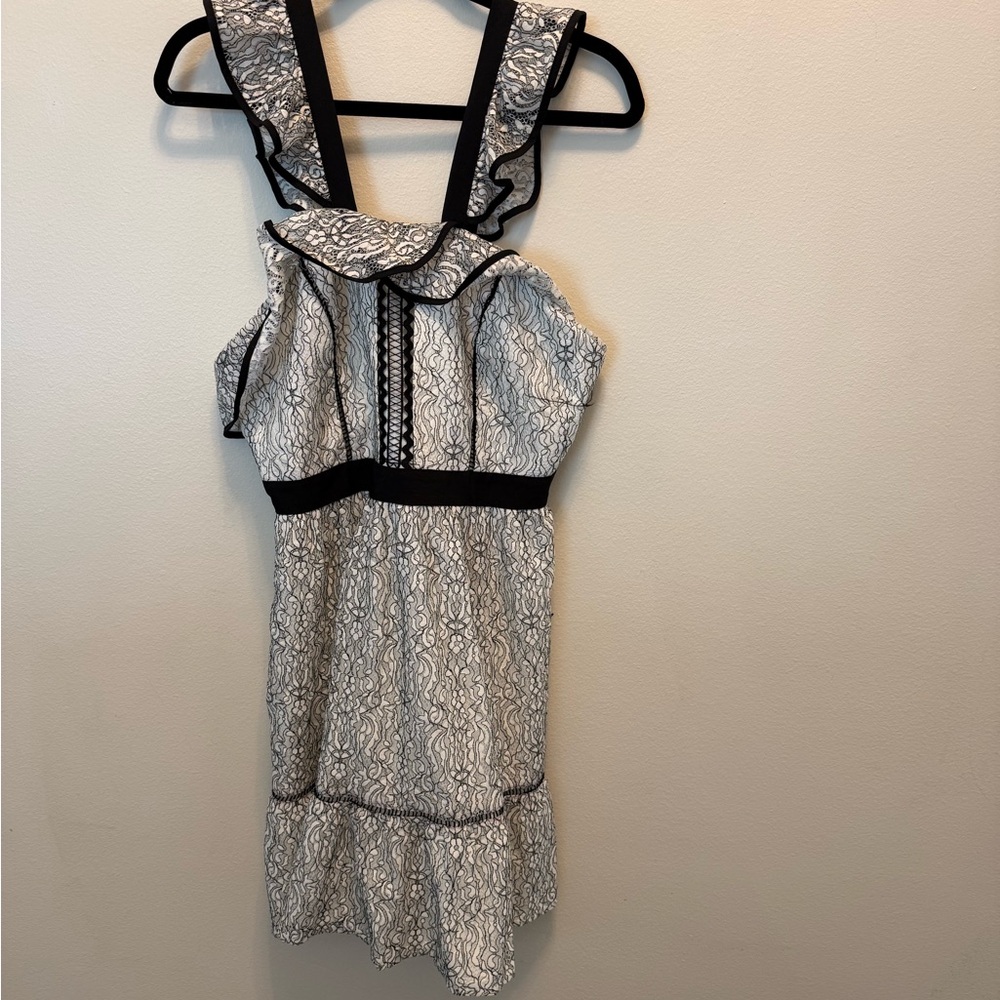 Adelyn Rae Monochrome Lace Dress